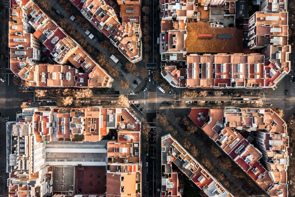 Foto aérea de la Eixample en Barcelona